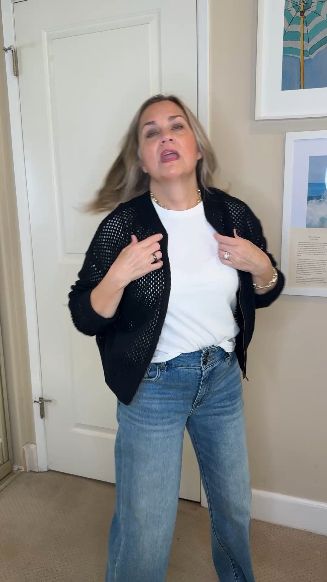 I am loving this new mesh bomber from carve designs. It looks super cute over a T-shirt or could be worn on its own. And I found these fantastic jeans for under $60 and my cute sneakers also for under $60. ￼

@Carve Designs 


#LTKOver40 #LTKdayinmylife #LTKootd