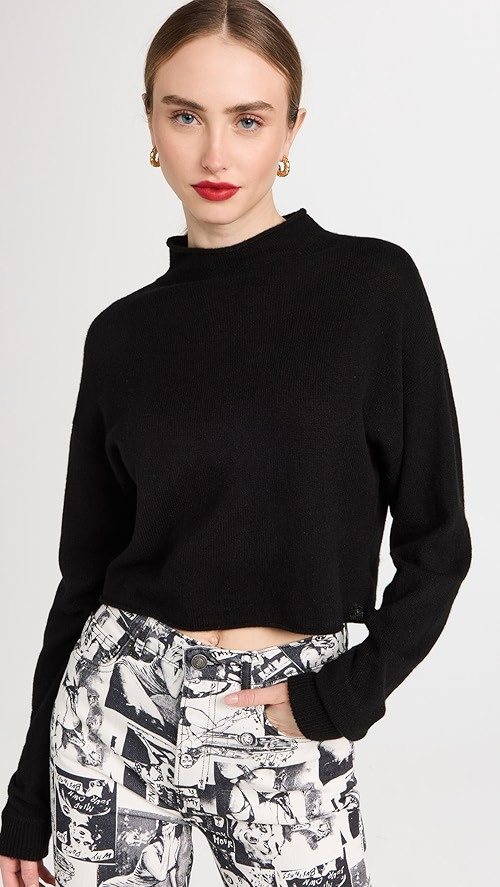 Cashmere Cropped Turtleneck Sweater | Shopbop