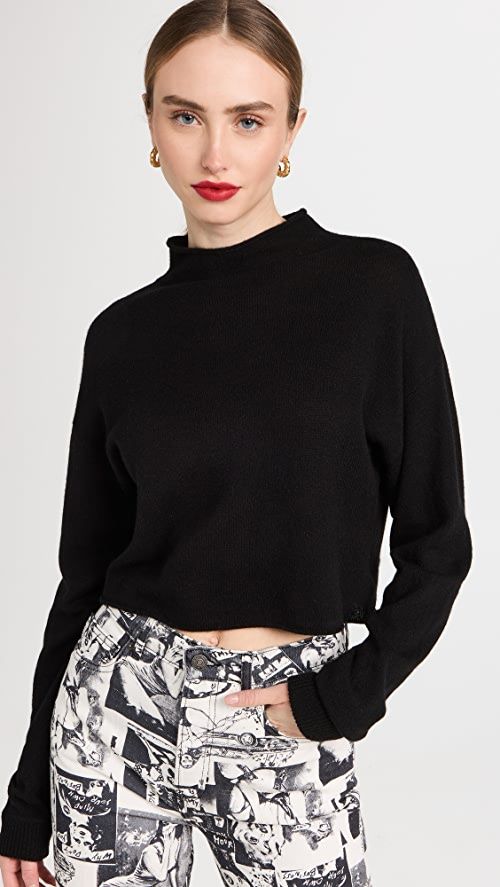 Cashmere Cropped Turtleneck Sweater | Shopbop