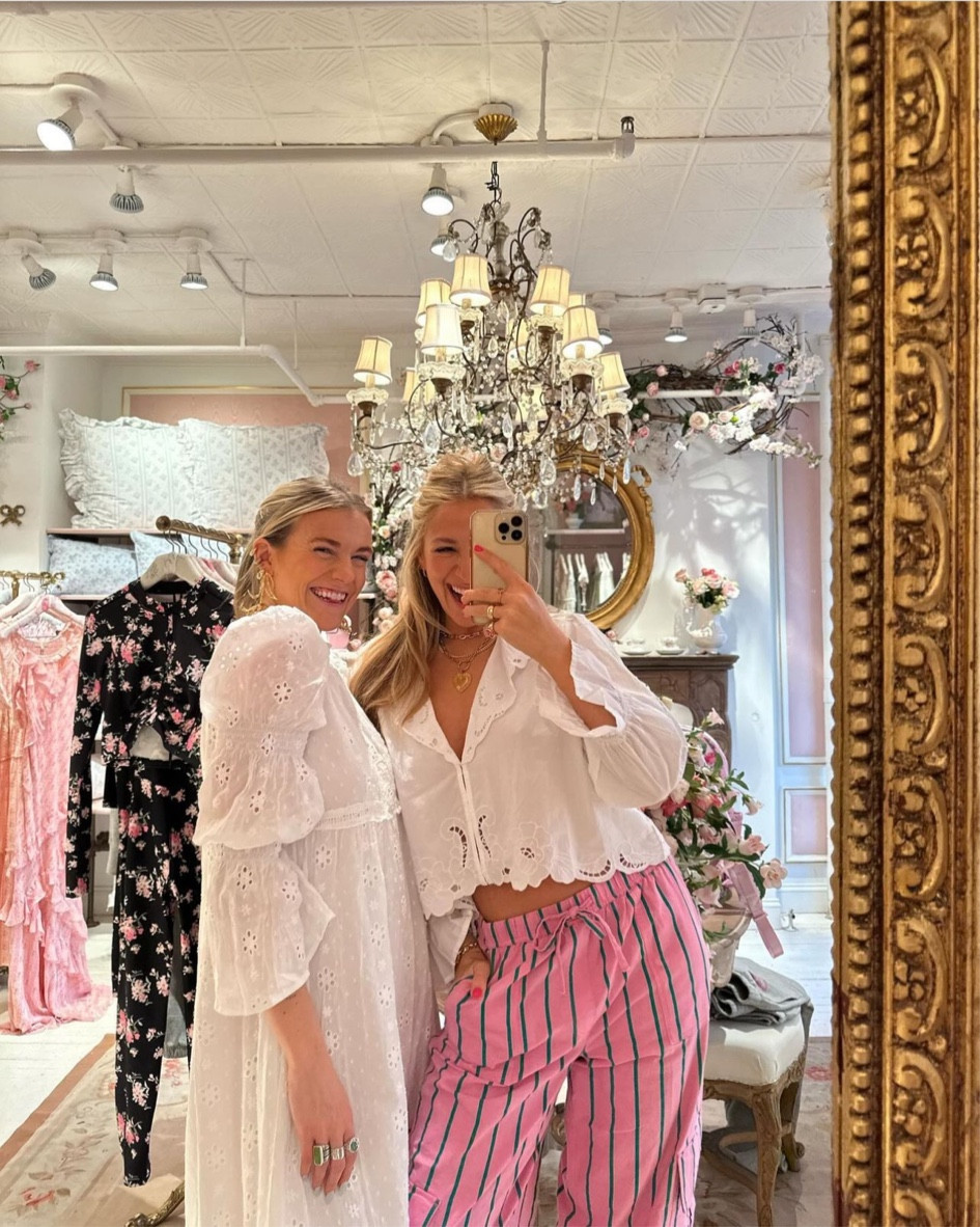 thank you THANK YOU to everyone that stopped by @maudeandmay at @loveshackfancy this weekend 💘💘 I had so much fun hanging out irl. And thank you to my family for the best surprise.. feeling like the luckiest girl in NY
