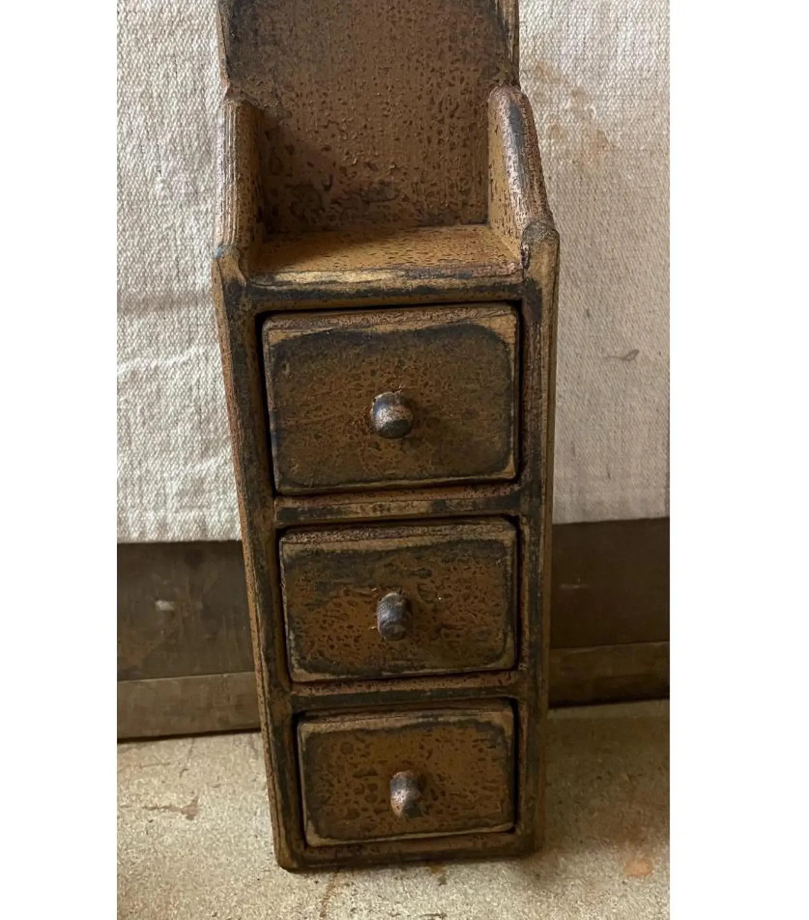 Primitive Wooden 3 Drawer Spice Box 15x4x3 Mustard Over Black | Etsy (US)