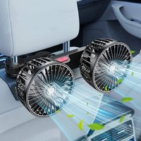 Car Fan 360° 3-speed Car Seat Back Cooling Fan USB Charge Dual Head Fan Adjustable Rotation Neck Cooler for Car Home Accessories | AliExpress (US)