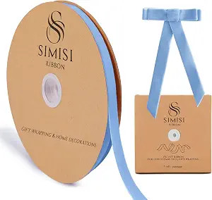 Blue Velvet Ribbon 3/8'' 25 Yards for Christmas Tree, Gift Wrapping, Flower Bouquet, Wreath Decor... | Amazon (US)