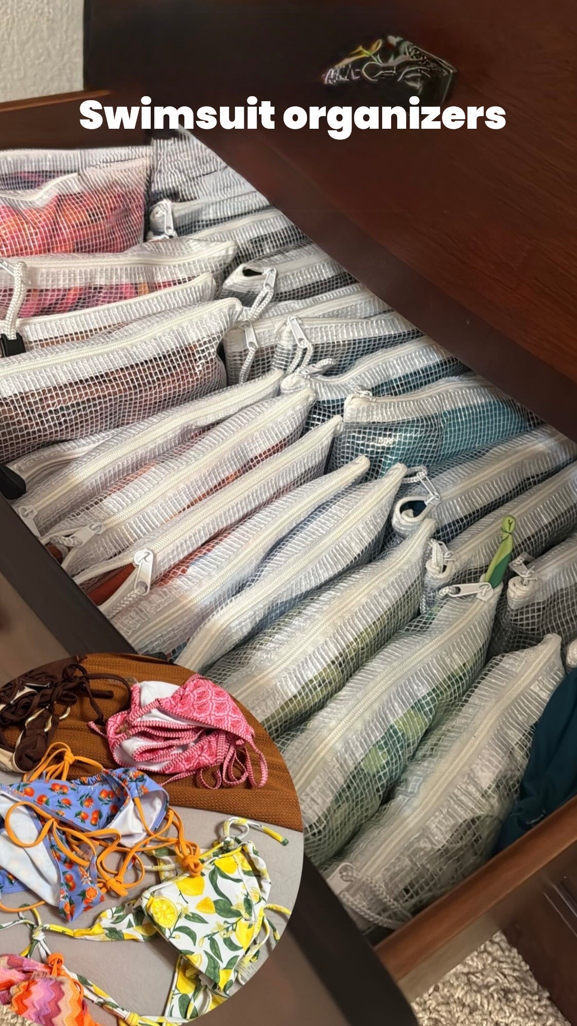Swimsuit organizers. Mesh zipper organizers. Bikini organizers. Swimsuit drawer organizers. 

#LTKSwim #LTKHome #LTKTravel