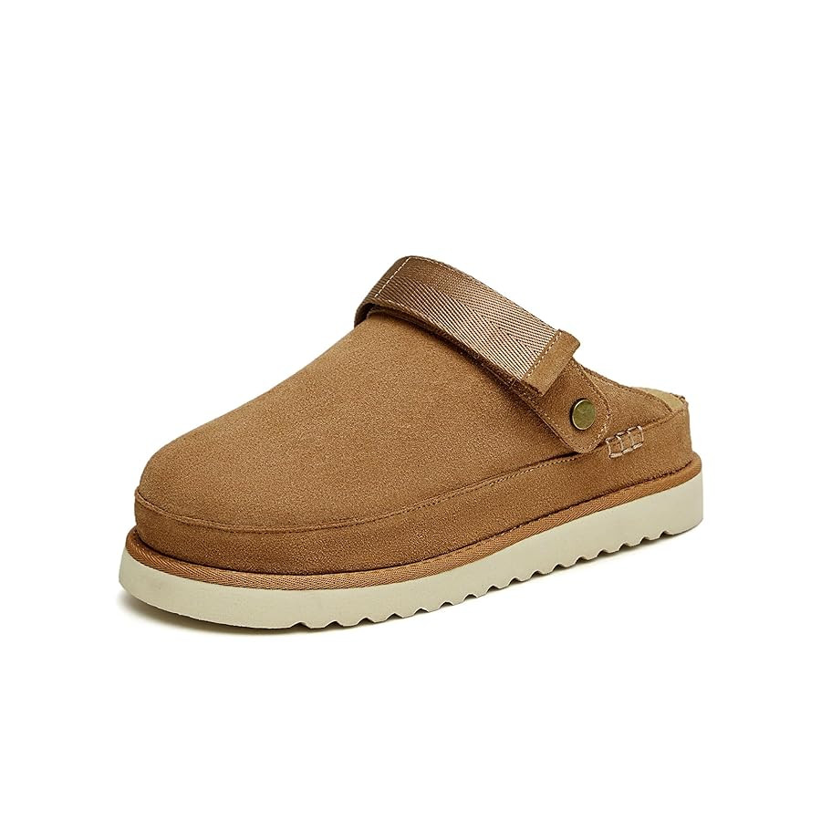 Womens Clog Platform Mules Clogs with Back Strap Women Suede Slipper Fall Shoes | Amazon (US)