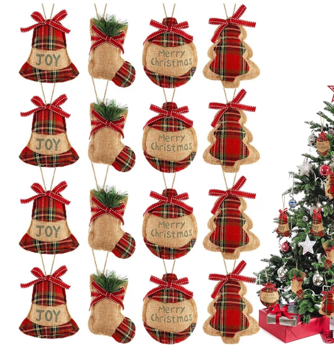 Burlap Christmas ornaments 🎄🎄

#LTKSeasonal #LTKHome #LTKHoliday