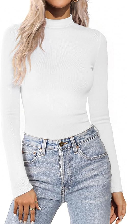 Rollkragenpullover Damen Basic Langarmshirt Fleece Pullover Oberteile Stehkragen Shirt Langarm Ro... | Amazon (DE)