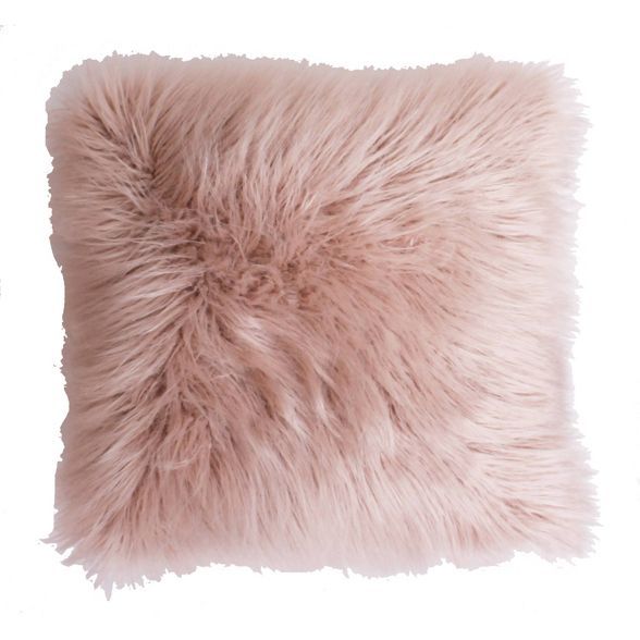 Keller Faux Mongolian Reverse To Micromink Throw Pillow - Décor Therapy | Target