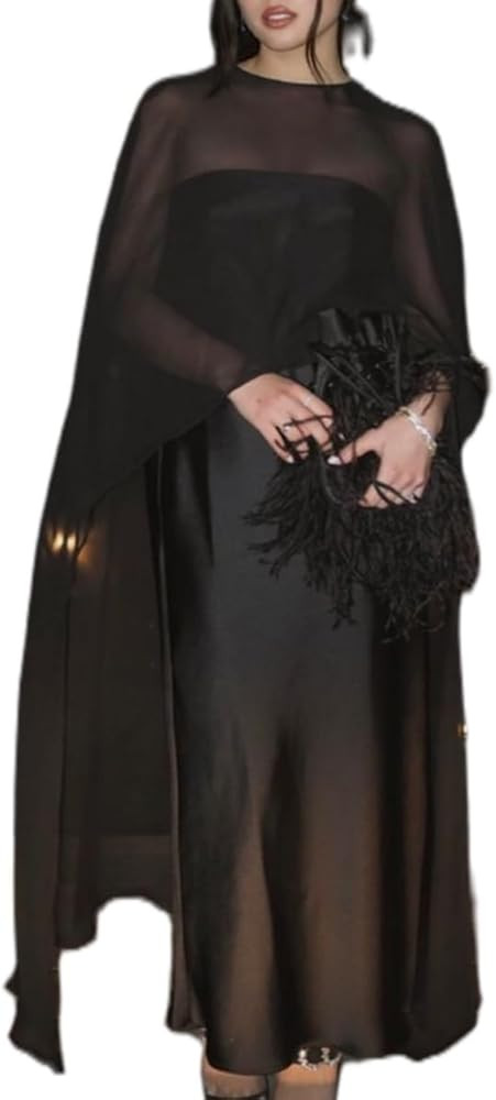 KMBANGI Women Chiffon Shawl Cape Mesh Sheer Poncho Top Capelets for Evening Dress Shawl Wraps Cov... | Amazon (US)