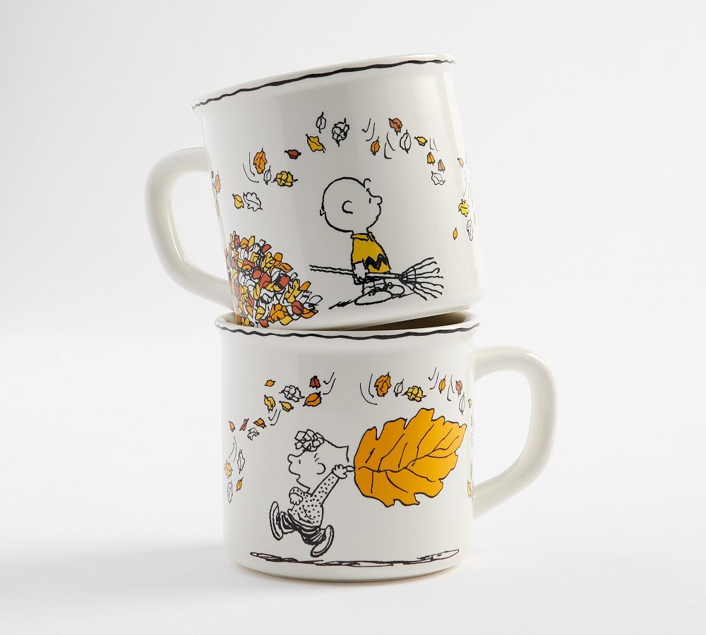 Peanuts™ Harvest Charlie Brown Decal Mugs - Set of 2 | Pottery Barn (US)