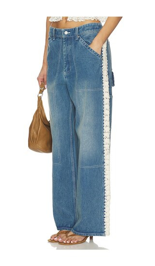 Stasia Denim Jeans in Blue | Revolve Clothing (Global)
