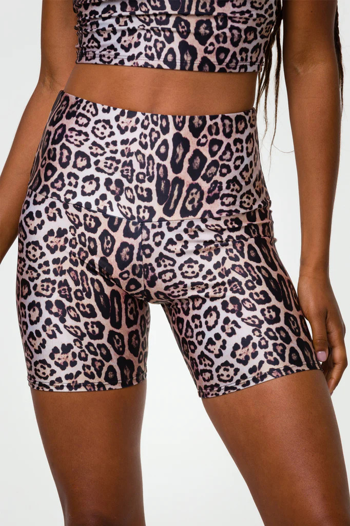 High Rise Mini Biker Short - Leopard | Onzie