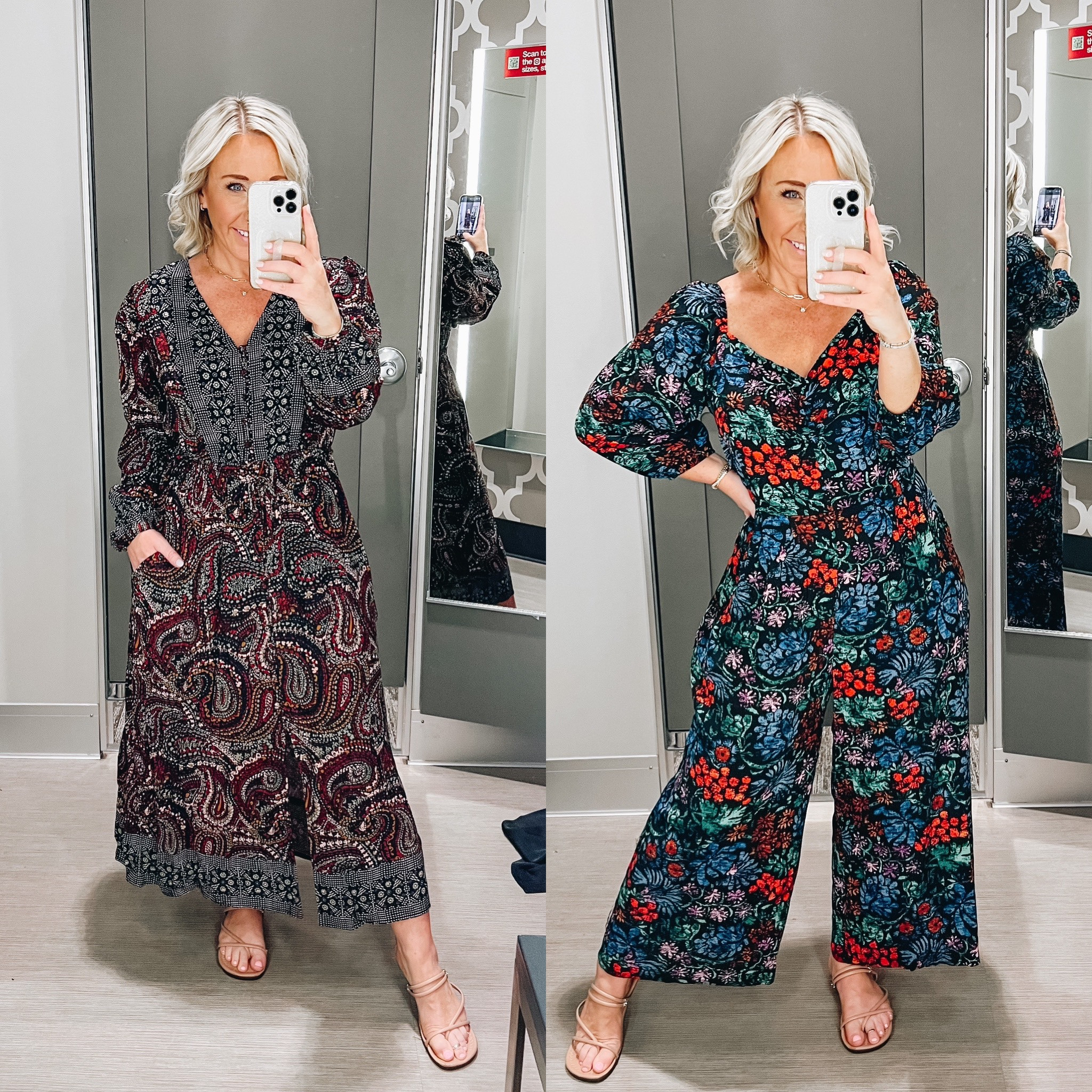 Long sleeve maxi dress - size medium.
Long sleeve jumpsuit - size small. 

#LTKSeasonal #LTKunder50 #LTKstyletip