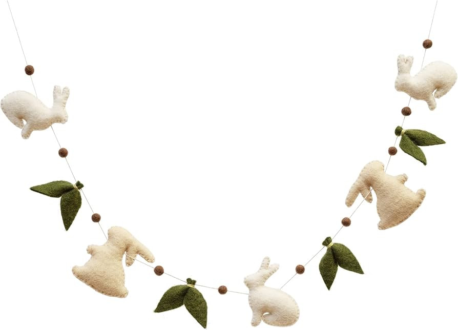 Glaciart One Felt Ball & Rabbit Garland - Fun Party Decorations for Easter, Spring & Birthdays - ... | Amazon (US)