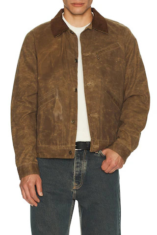 Schott Waxed Cotton Mechanic Jacket in Brown from Revolve.com | Revolve Clothing (Global)