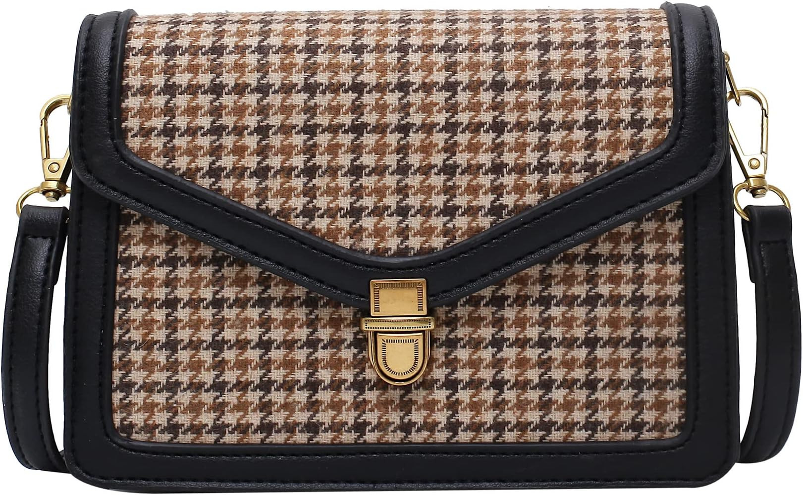 Vintage Plaid Crossbody Bag for Women PU Leather Small Messenger Shoulder Bag with Designer Chic ... | Amazon (US)