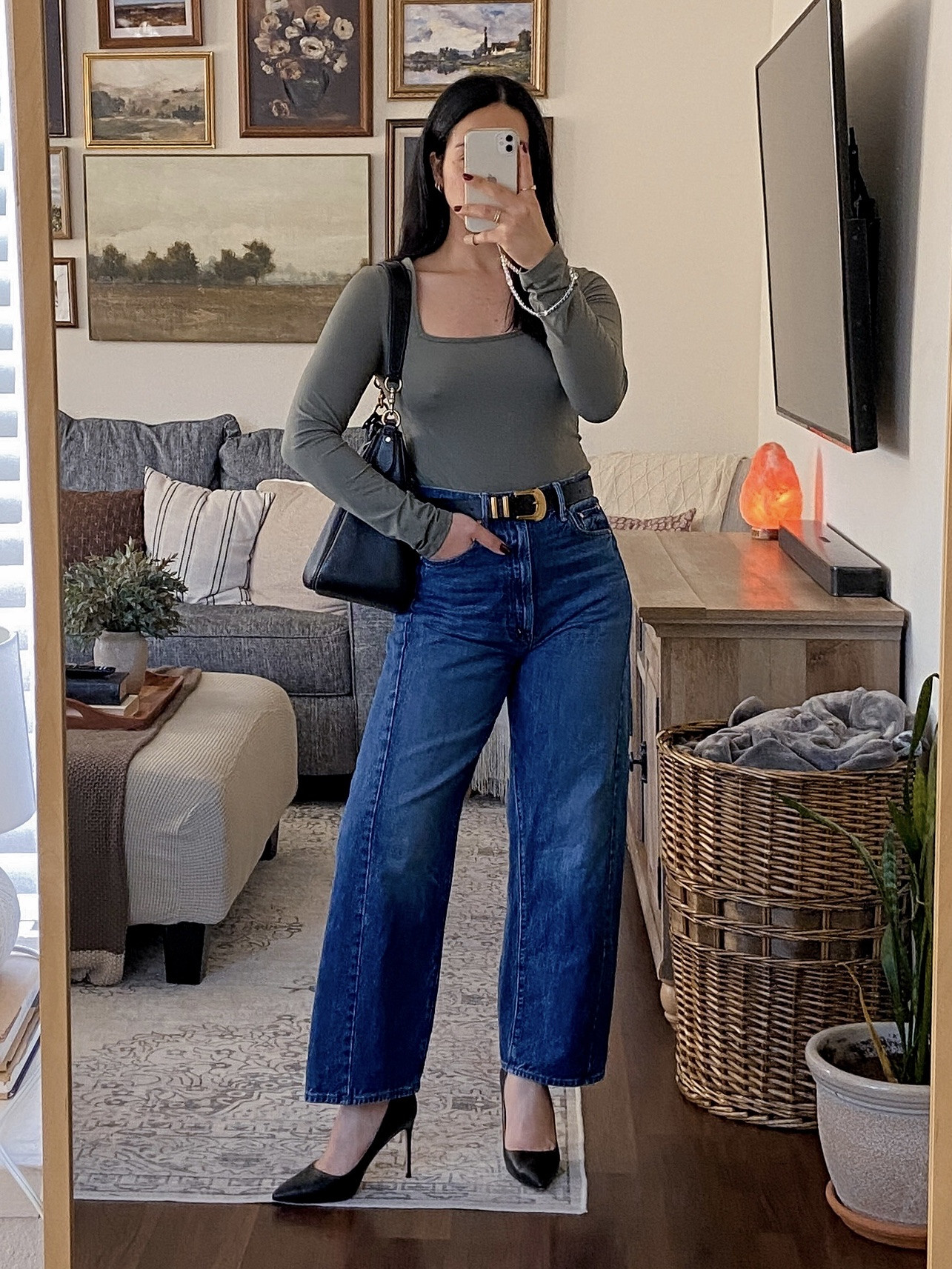 wearing this bodysuit in a size large and it fits true to size. it's a solid wardrobe staple and layering piece! 🫒 amazon bodysuit outfit, designer jeans outfit, black pumps outfit, coach fall purse outfit, fall fashion 2025, chic fall outfit ideas, autumn outfit inspiration, trendy fall style, casual chic fall look, amazon fall fashion finds, cozy fall fashion, fall wardrobe staples, stylish black shoes outfits, amazon fashion finds, fall outfit aesthetic, fall date outfit, cute fall outfits, fall street style inspo, everyday fall outfit, classic fall neutrals, casual fall outfit, pointed toe pumps styling, autumn fashion essentials, pinterest-inspired fall outfit, trendy purse outfit, fall handbag ideas, trendy pumps styling, fall accessories inspo, amazon shoe finds, autumn accessory staples   

 #LTKCyberWeek #LTKGiftGuide #LTKHoliday