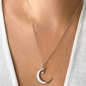 Hanging Moon & Star Silver Necklace | Nordstrom Rack