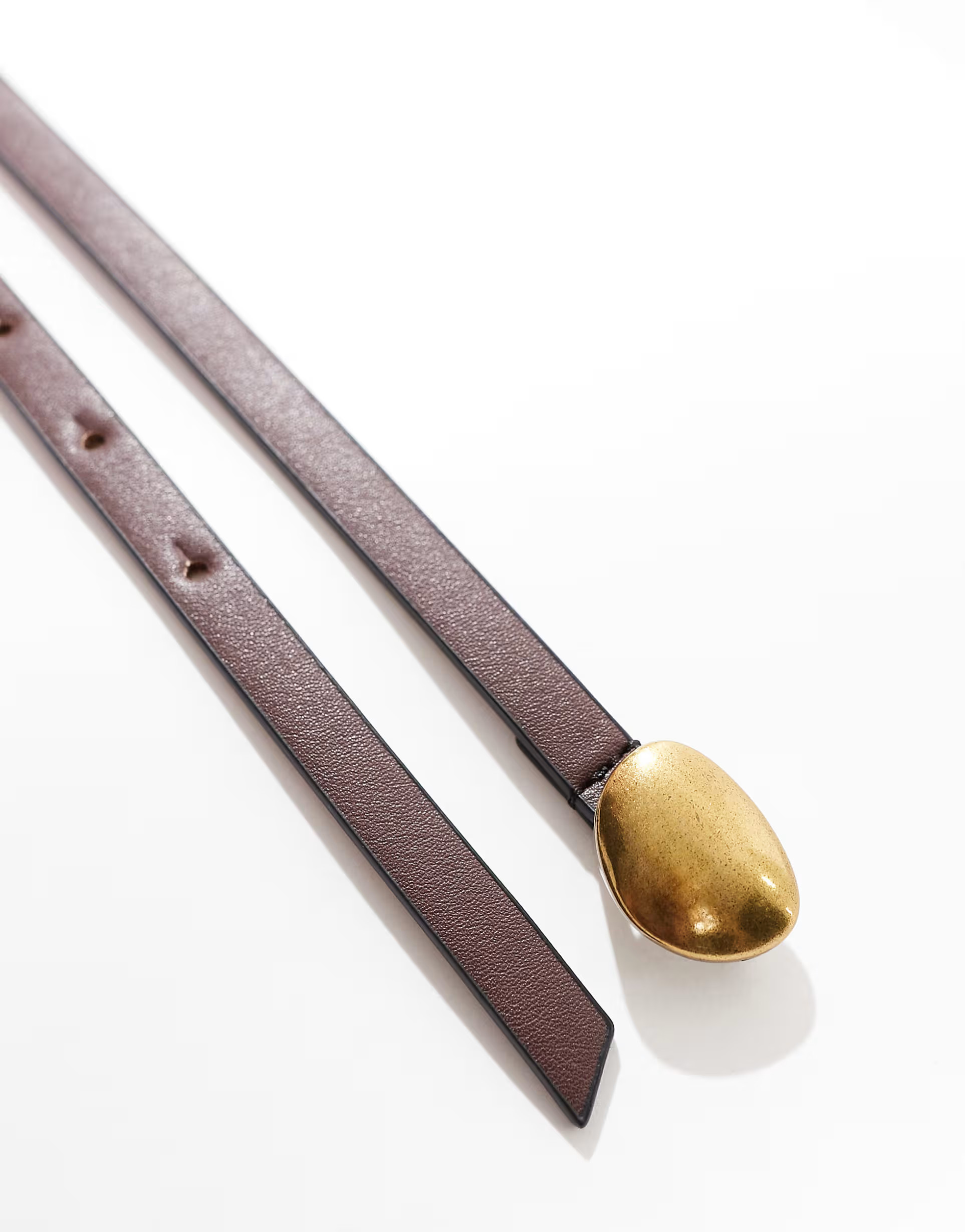 ASOS DESIGN waist and hip belt with abstract dome hardware in chocolate | ASOS (Global)