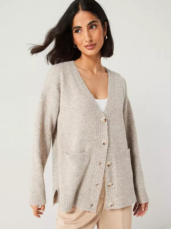 V by Very Relaxed Rib Detail Cardigan | Very (UK)