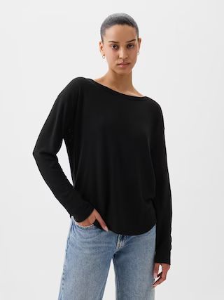 Linen-Blend Boatneck T-Shirt | Gap (US)