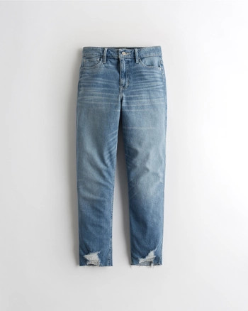 Ultra High-Rise Crop Vintage Straight Jeans | Hollister (US)
