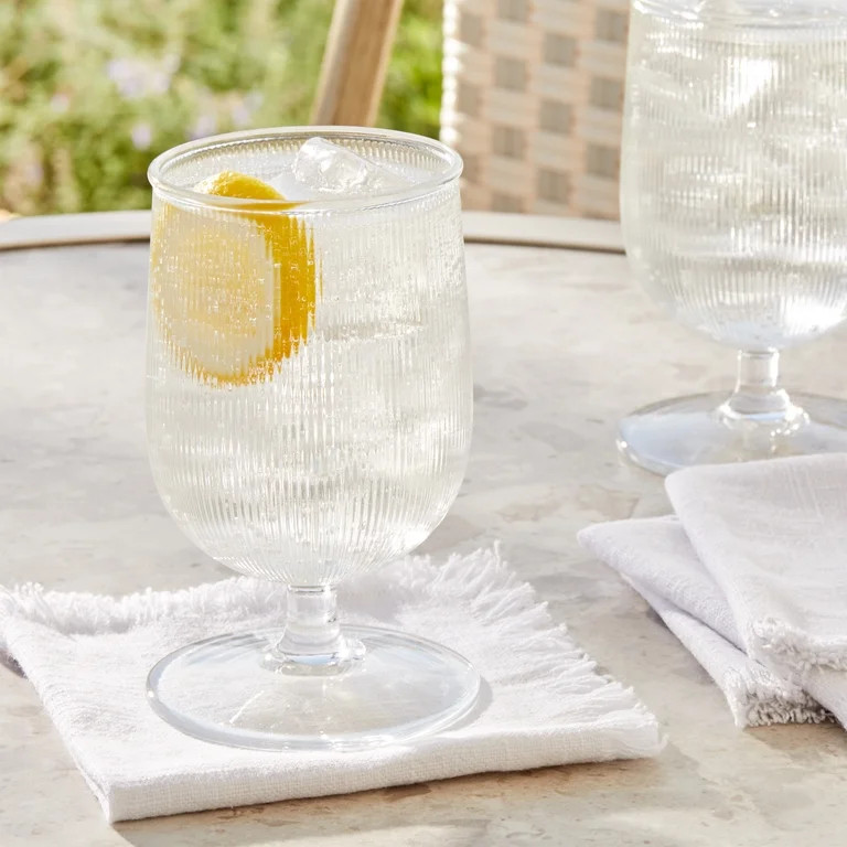 Better Homes and Gardens 12-Ounce Clear Tritan Ribbed Goblet | Walmart (US)