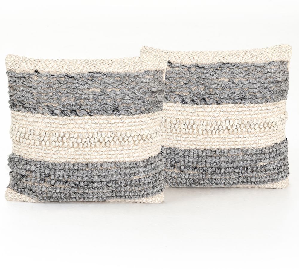 Textured Striped Pillows - Set of 2 | Pottery Barn (US)