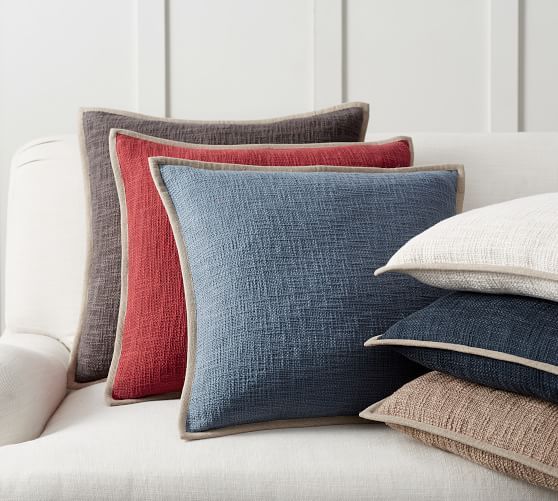 Cotton Basketweave Pillow Covers | Pottery Barn (US)