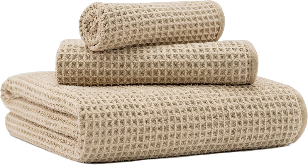 New Microfiber Waffle Bath Towels, 3 Pieces, Oversized, Soft, Absorbent, Fast Drying, Lint Free, ... | Amazon (US)