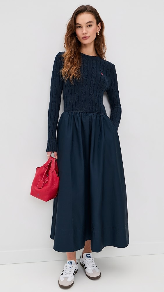 Cable Knit Poplin Dress | Shopbop