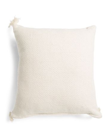 20x20 Cotton Textured Tassle Pillow | TJ Maxx