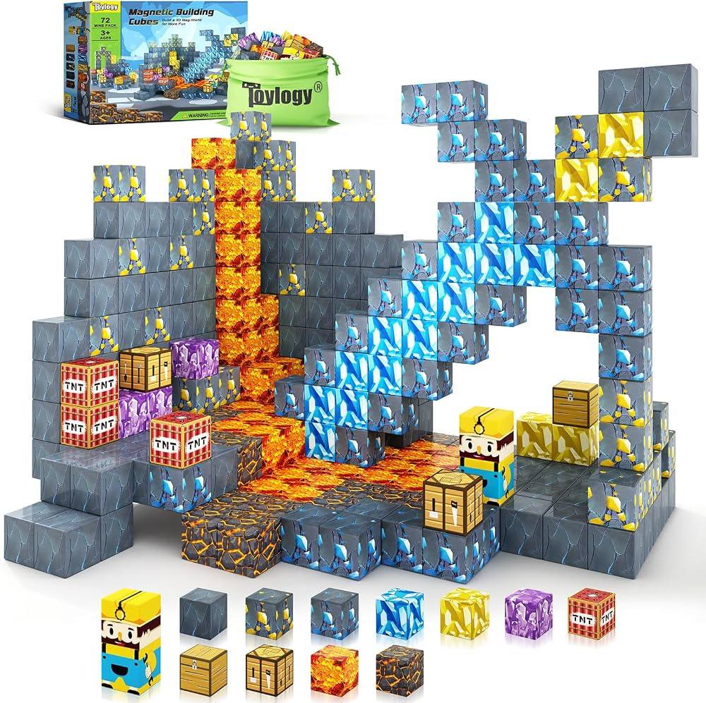 Magnetic Blocks-Build Mine Magnet World Edition Mine Sword Caverns Magnet Classroom Must Haves To... | Amazon (US)