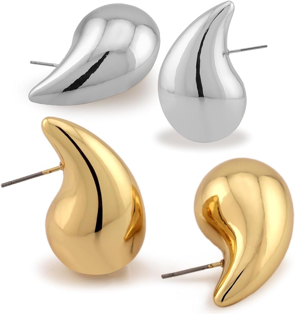 Gold Teardrop Earrings for Women Girls Hypoallergenic Gold Plated Trendy Water Drop Earrings Chun... | Amazon (US)