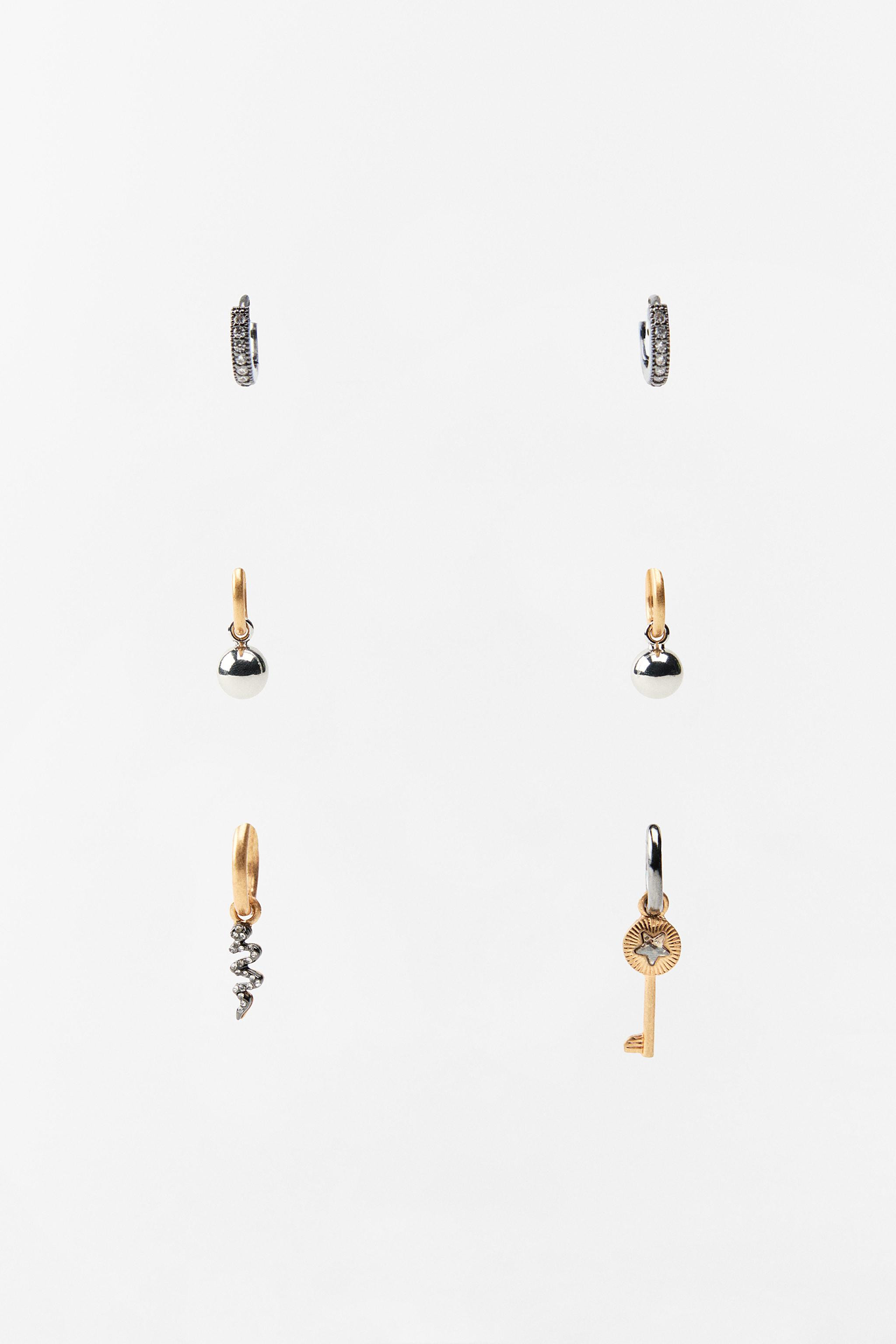 PACK OF SHIMMER CHARMS EARRINGS | Zara US