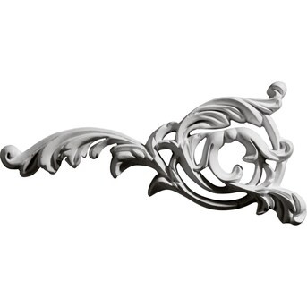 Ekena Millwork Leaf Scroll, Left 7.75-in W x 4.125-in H Primed Urethane Applique | Lowe's