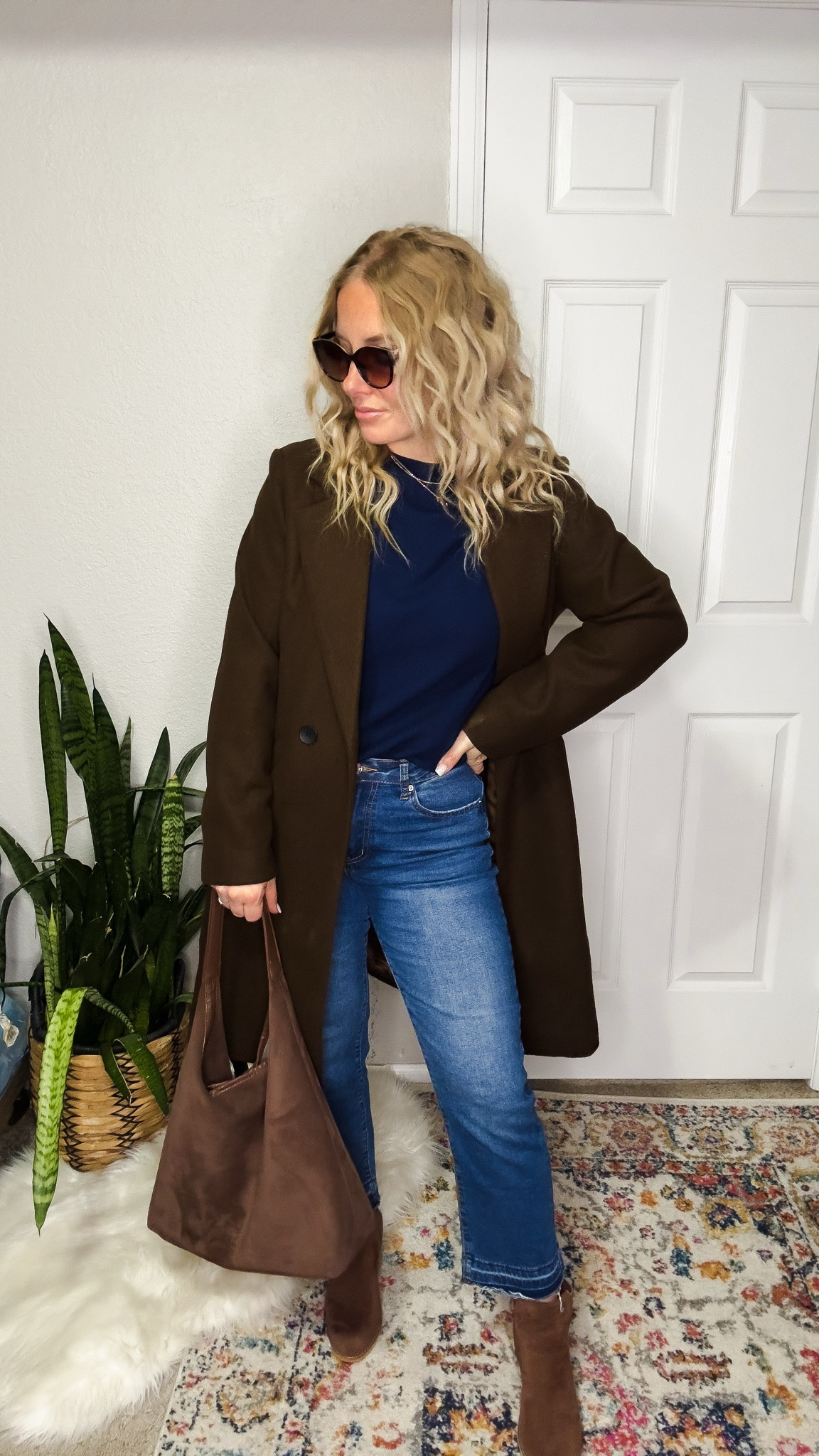 Chocolate brown wool blend peacoat, navy sweater, straight leg jeans, brown boots, and brown faux suede bag





Amazon outfits, fall outfit inspo, outfit ideas, casual outfits amazon, amazon outfits every day, outfit ideas 2026, fall outfits, fall outfits Amazon, midsize fall outfit inspo, petite outfits for fall, Amazon fall fashion, casual fall style, trending fall fashion, October outfit ideas, autumn outfits, fall fashion hauls, early prime day deals

#LTKootd #LTKSaleAlert #LTKPetite
