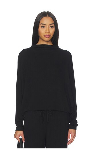 eberjey Cozy Time Mockneck Pullover in Black. - size L | Revolve Clothing (Global)