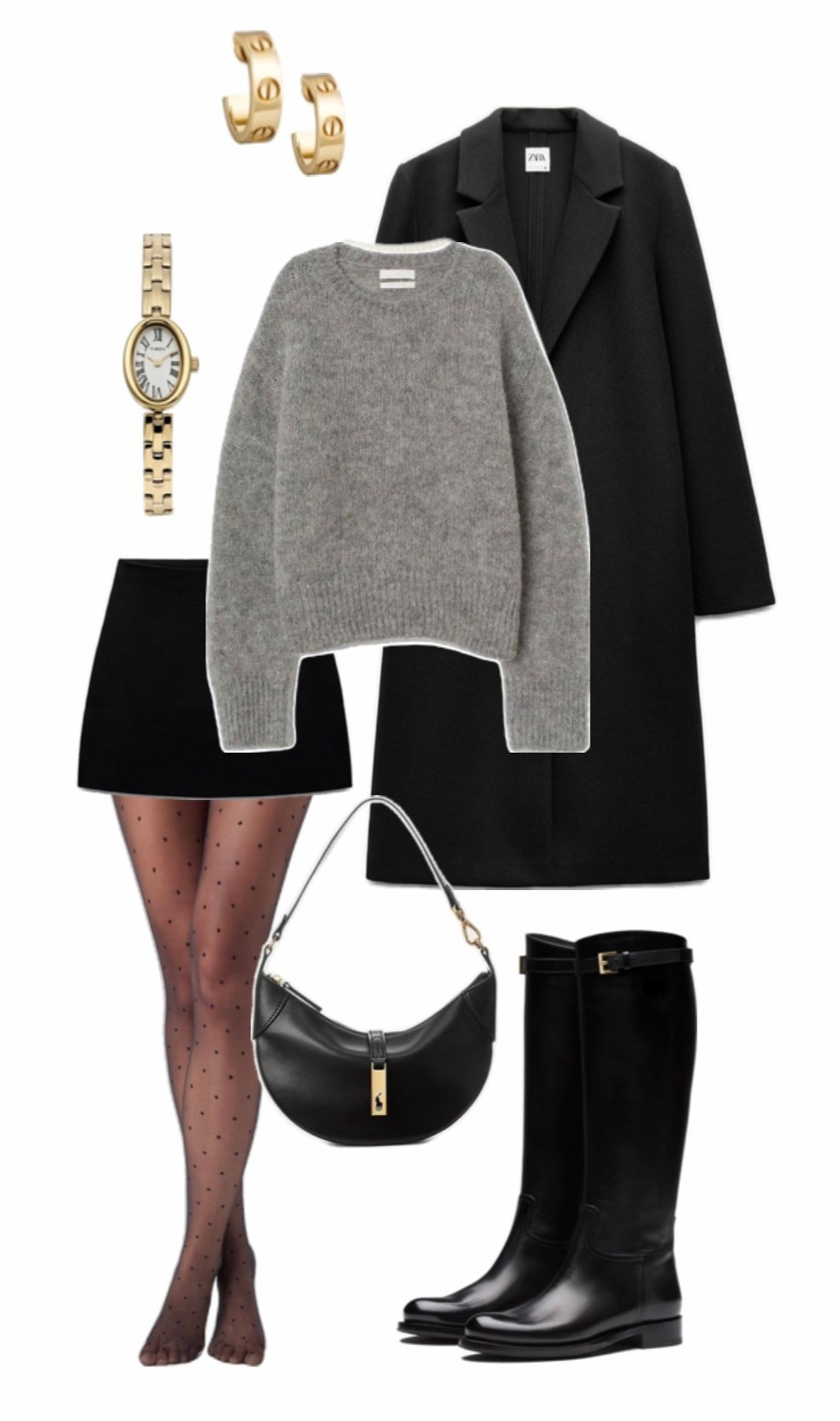 Black winter outfit with knee high boots and tights! classic and chic

#LTKootd #LTKSeasonal