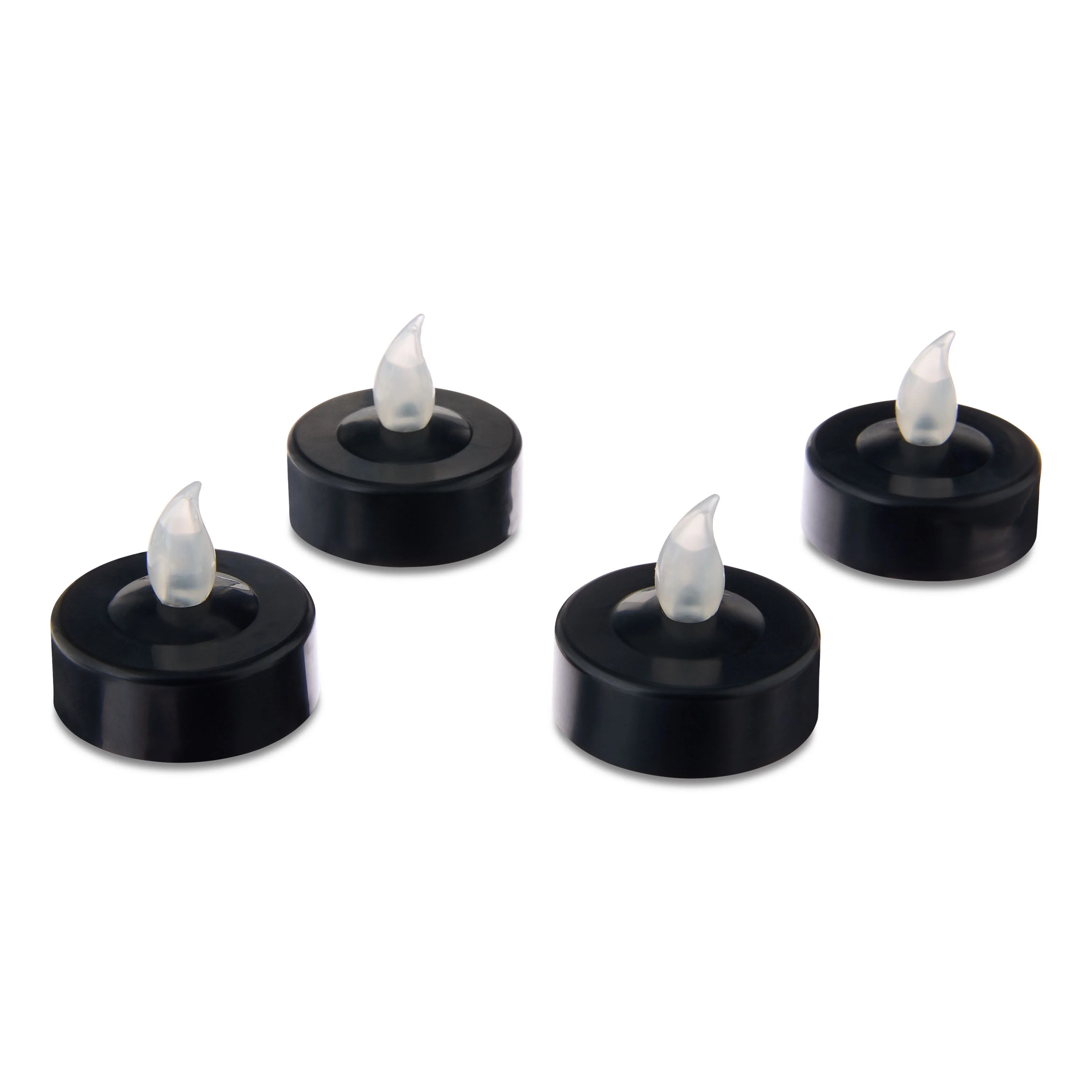 Battery-Operated LED Tealight Candles, Black, 4 Count, Fall by Way To Celebrate | Walmart (US)