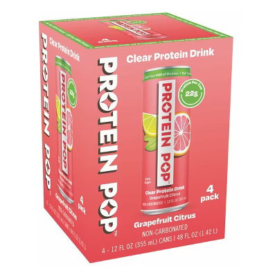 Protein Pop Citrus Flavoured Water - 4pk/12 fl oz | Target
