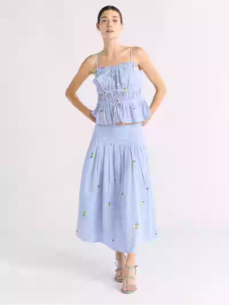 Free Assembly Women's Tiered Ruffle Cotton Sleeveless Top, Sizes XS-XXL | Walmart (US)