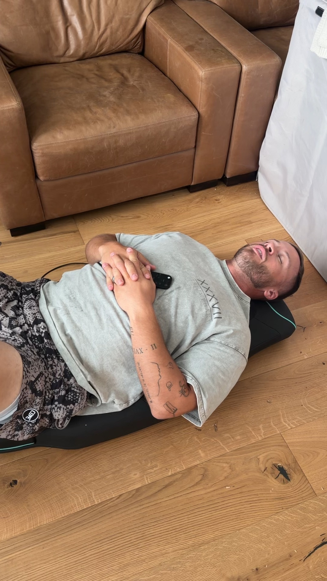 We use this every single day. It’s a decompression/massage table for your home. Chandler has a herniated disc so this gives him so much relief. Use code TANNER50 for $50 off! @gochirp #chirp