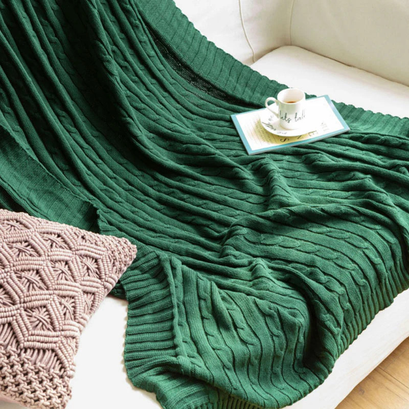 Ownkoti Solid Color Cotton Sofa Knit Blanket | Ownkoti