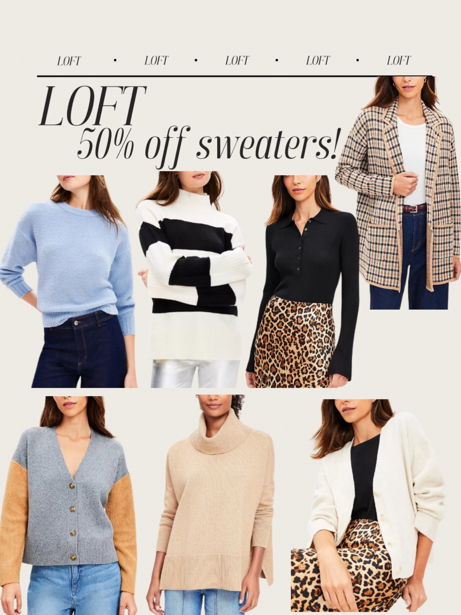 50% off loft sweaters! @loft sweater sale. Cardigan, polo sweater, tunic sweater. Work outfits for fall. Casual fall outfit. #loft #loveloft 

#LTKSaleAlert #LTKFindsUnder100 #LTKFindsUnder50