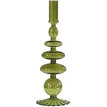 Baoblaze Glass Taper Candle Holder Candle Stand Candlesticks Decor Dinning Party - Multi Layer Green | Amazon (US)