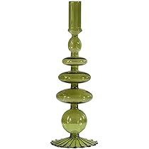 Baoblaze Glass Taper Candle Holder Candle Stand Candlesticks Decor Dinning Party - Multi Layer Green | Amazon (US)
