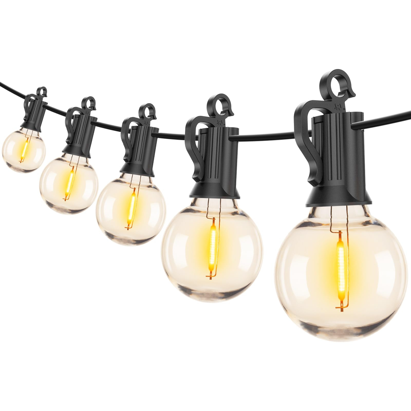 Brightown (2 Pack Outdoor String Lights - Globe Patio Lights 30 Ft with 30 G40 Shatterproof Bulbs... | Amazon (US)