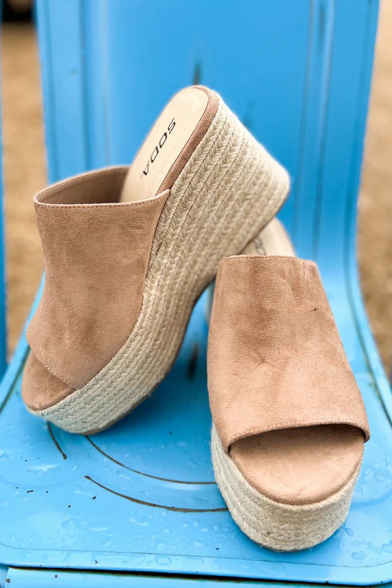 Tan Suede One Strap Platform Wedges | Shop Style Your Senses