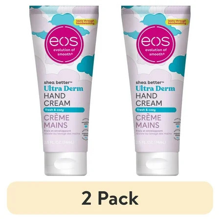 (2 pack) eos Shea Better Ultra Derm Hand Cream- Fresh & Cozy, Moisturizes Dry Hands, 2.5 fl oz, 1 Pack | Walmart (US)